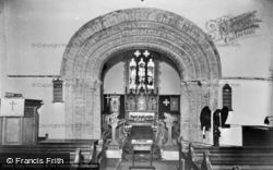 St Mary's Church Interior c.1960, St Clears