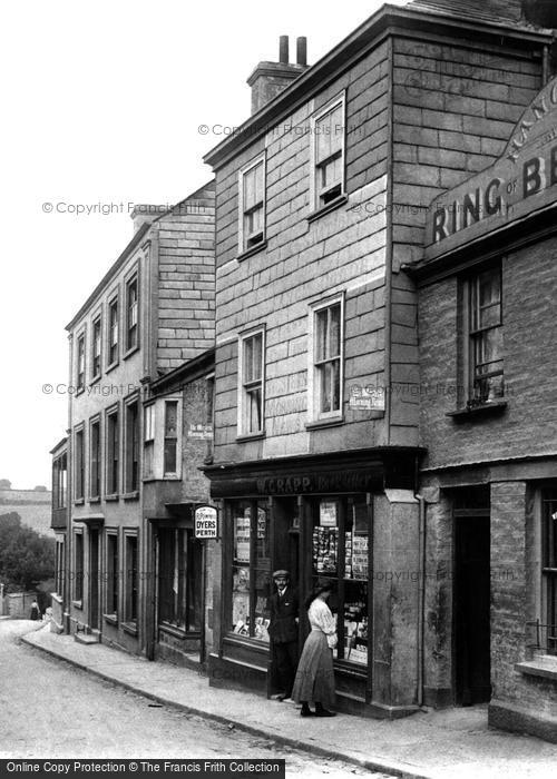 Photo of St Columb Major, A Shop On Bank Street 1906