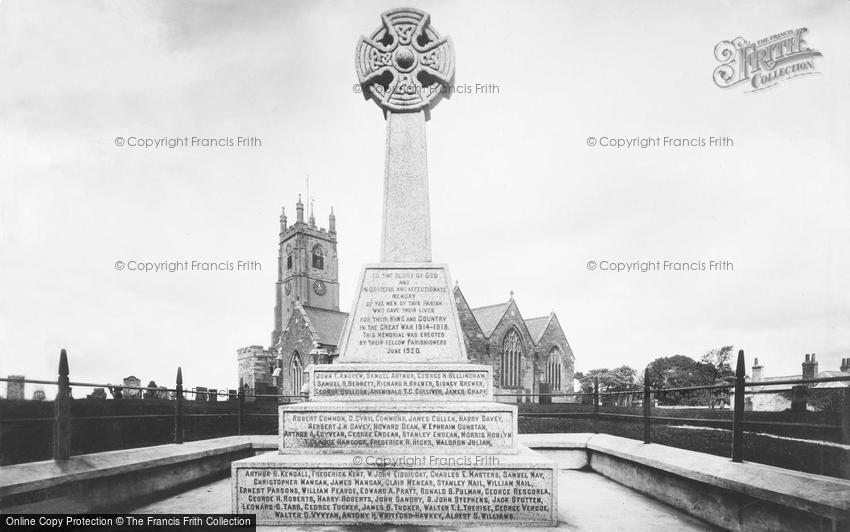 St Columb Major, Parish Church and War Memorial 1922