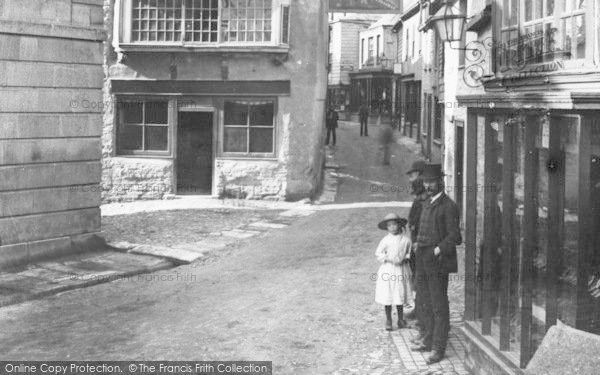 Photo of St Columb Major, People In Fore Street 1888