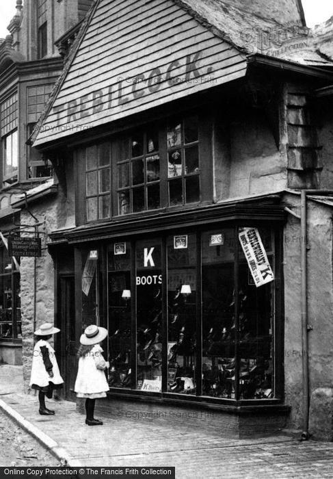 Photo of St Columb Major, Trebilcock Shoe Shop, Fore Street 1906