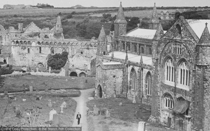 Photo of St Davids, Bishops Palace Ruins And Cathedral c.1955