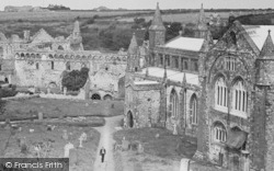 Bishops Palace Ruins And Cathedral c.1955, St Davids