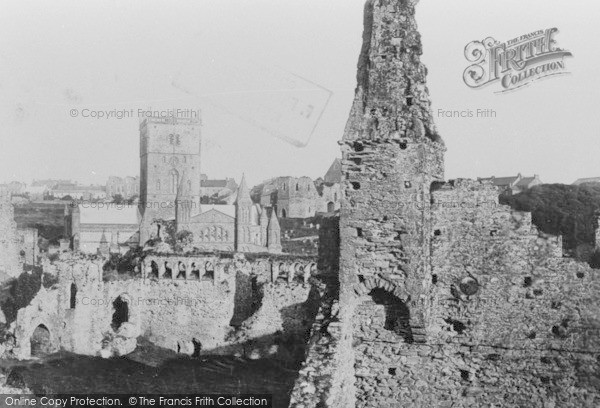 Photo of St Davids, Cathedral From Bishops Palace 1890