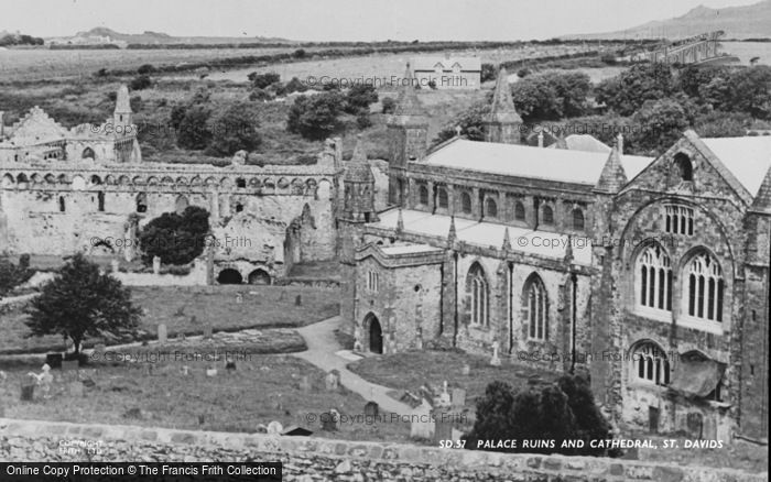 Photo of St Davids, Palace Ruins And Cathedral c.1955