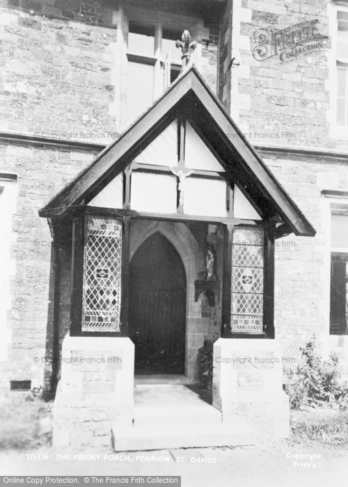 Photo of St Davids, The Priory Porch, Penrhiw c.1960