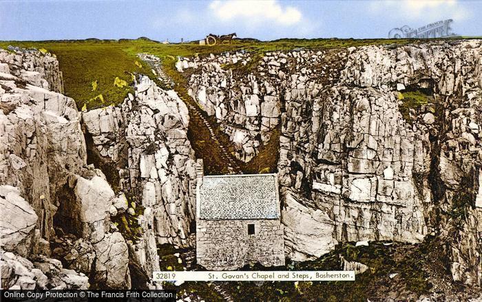 Photo of St Govan's Head, Chapel And Steps 1893