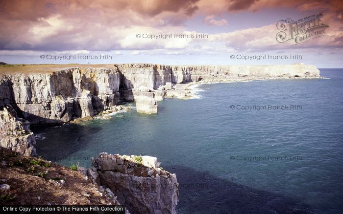 Photo of St Govan's Head, From Huntsman's Leap c.1990