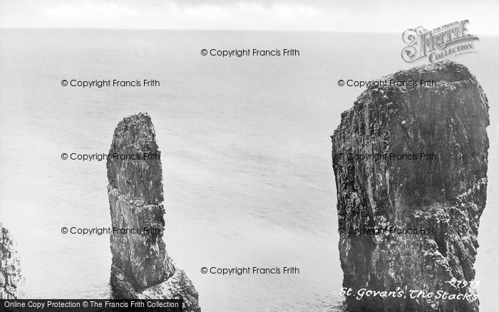 Photo of St Govan's Head, The Stacks 1890