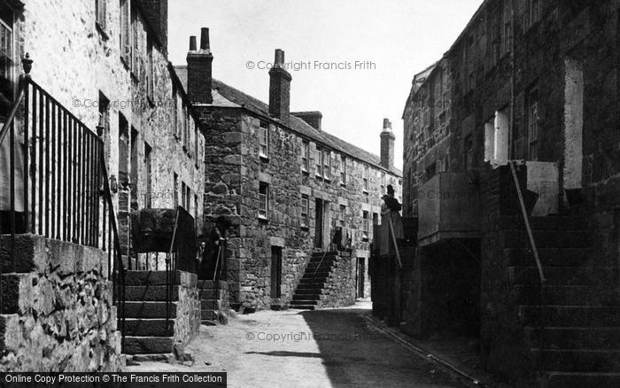 Photo of St Ives, Back Road West, Fishermen's Cottages 1890