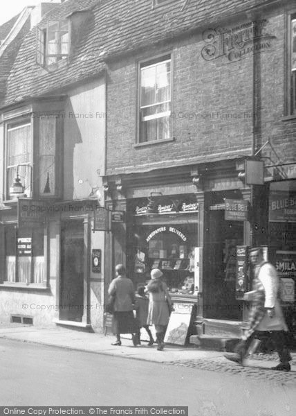 Photo of St Ives, Bridge Street, The Globe And The Newsagent 1931
