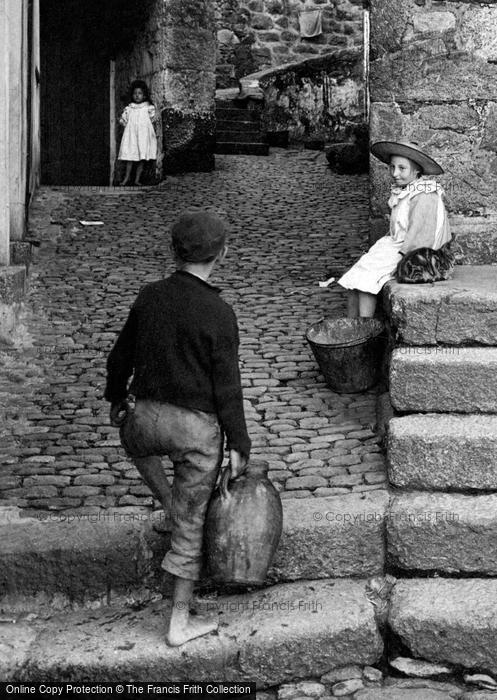 Photo of St Ives, Children On Wharf Road 1906