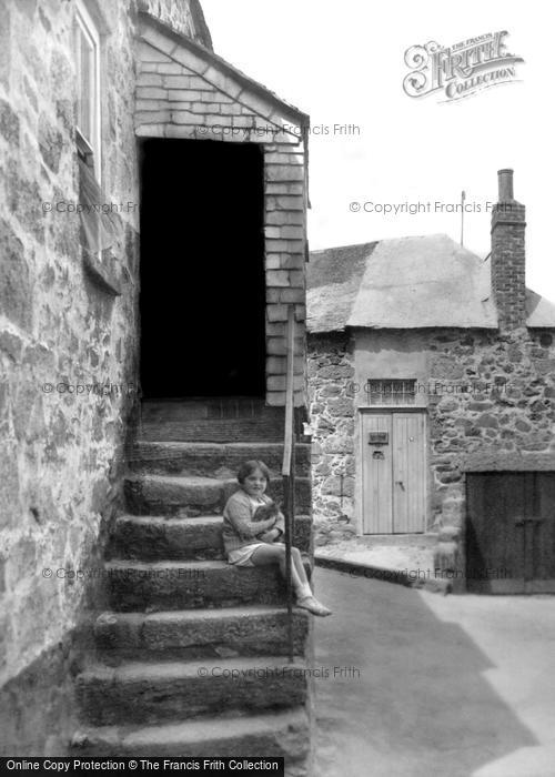 Photo of St Ives, Girl And Kitten, Westcott's Quay 1927