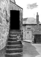 Girl And Kitten, Westcott's Quay 1927, St Ives