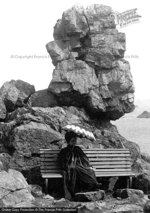 Photo of St Ives, Man's Head Rock 1908