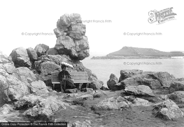 Photo of St Ives, Man's Head Rock And Island 1908