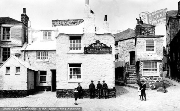 Photo of St Ives, Old Sloop Inn 1906