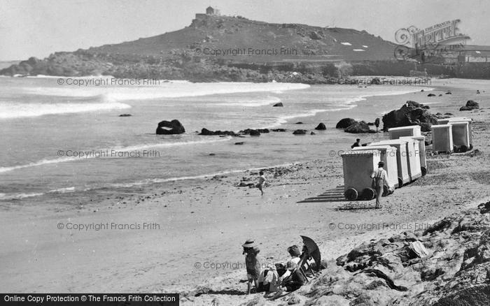 Photo of St Ives, Porthmeor Beach, People 1908
