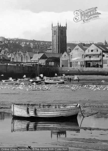 Photo of St Ives, Rowing Boat In The Harbour 1925