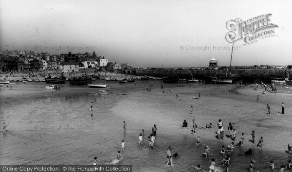 Photo of St Ives, The Harbour At Low Tide c.1960