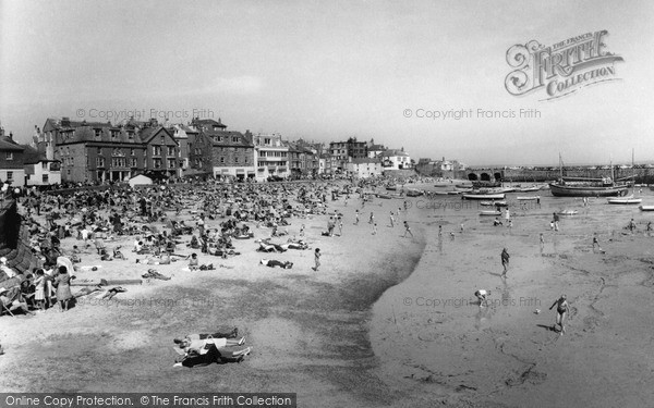Photo of St Ives, The Harbour Beach c.1960