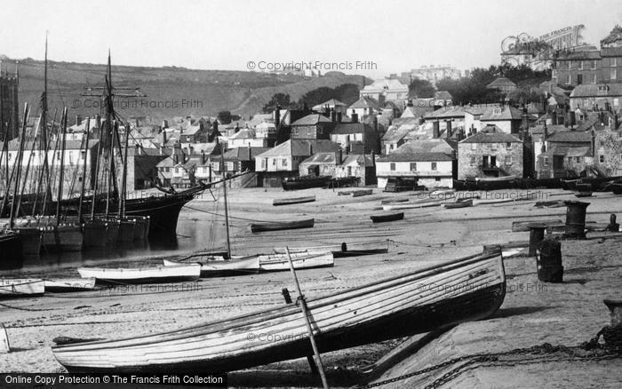 Photo of St Ives, The Harbour, Boats 1890