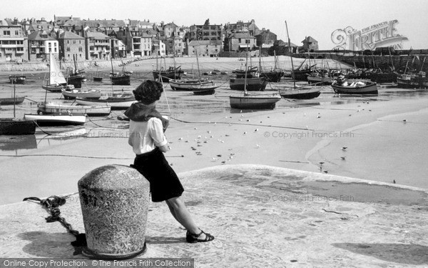 Photo of St Ives, The Harbour c.1955