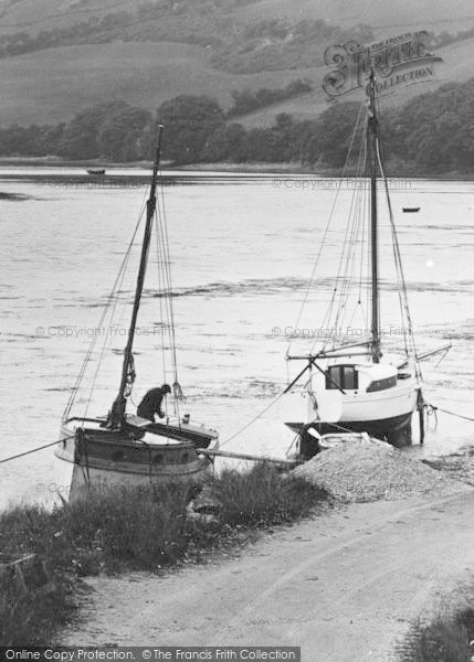 Photo of St Just In Roseland, Boats By Shore Road c.1935