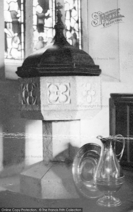 Photo of St Just In Roseland, The Church, The Font c.1955