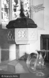 The Church, The Font c.1955, St Just In Roseland