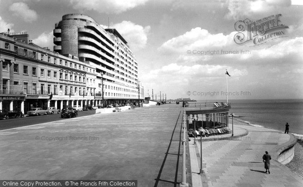 Photo of St Leonards, The Promenade And Marine Court c.1955