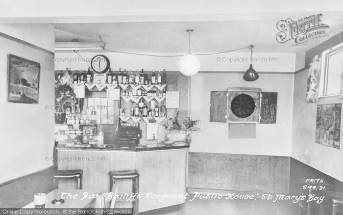 Photo of St Mary's Bay, The Bar, Bailiff's Sergeant Public House c.1955