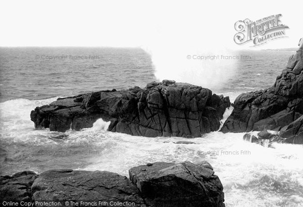 Photo of St Mary's, Peninnis Head, Sea Breaking 1891