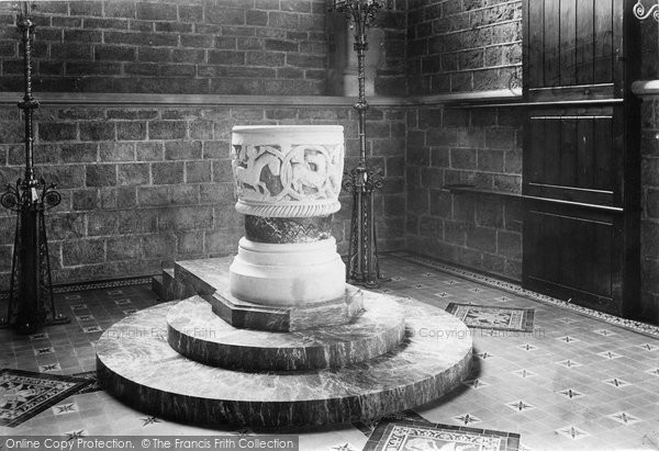 Photo of St Marychurch, Ancient  Font In St Mary's Church 1912