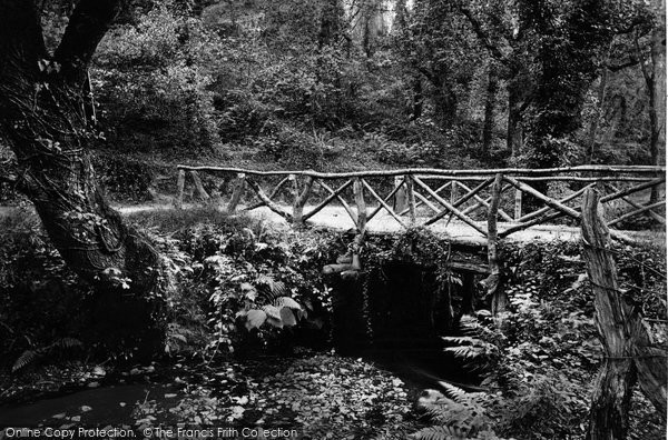 Photo of St Mawgan, Carnanton Woods, Rustic Bridge 1894
