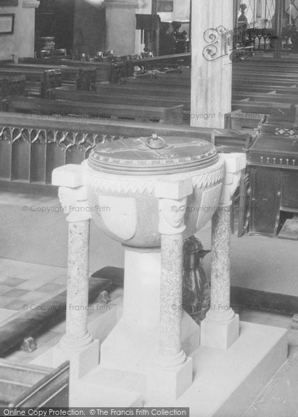 Photo of St Mawgan, Church, Font 1937