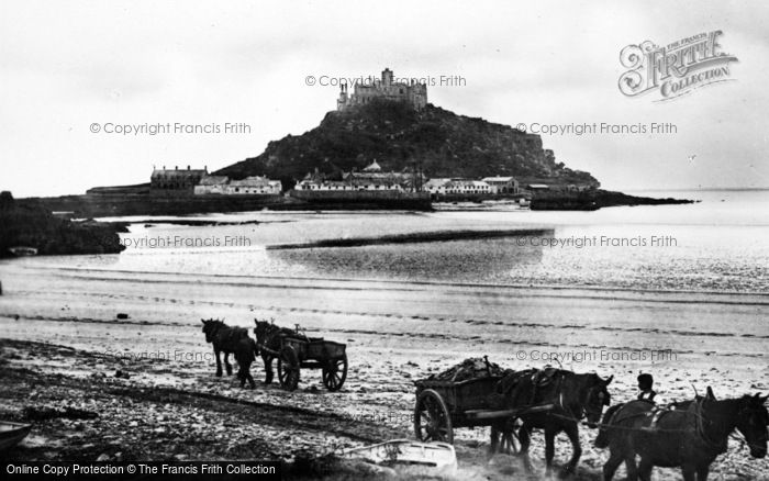 Photo of St Michael's Mount, And Seaweed Gatherers c.1930
