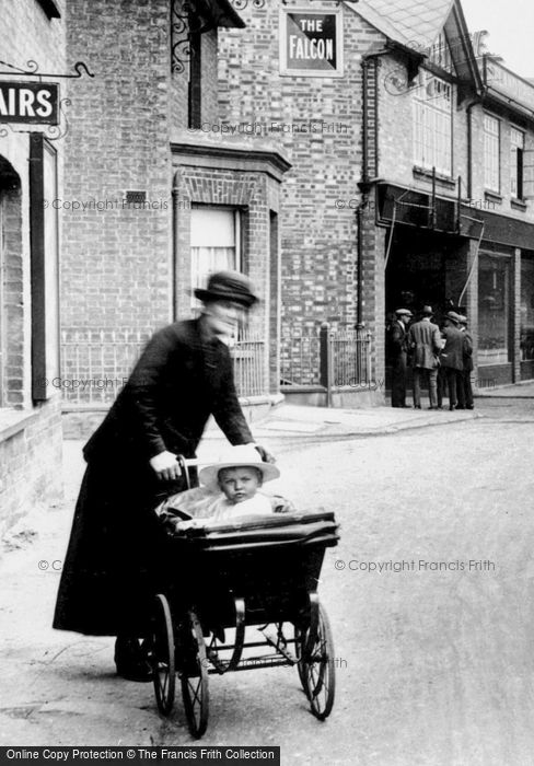 Photo of St Neots, Pushing A Pram On New Street 1925