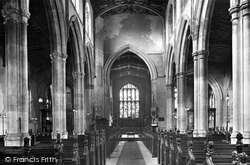 St Mary's Church Interior 1925, St Neots