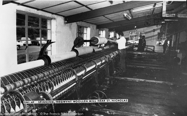 Photo of St Nicholas, Spinning, Tregwynt Woollen Mill c.1960