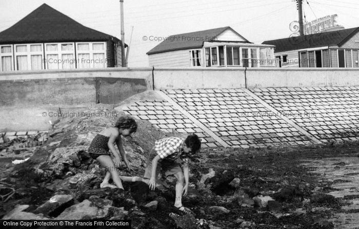 Photo of St Osyth, Children On The Rocks, Point Clear Bay c.1960