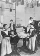 The Laundry, Girls Using A Mangle c.1900, Stafford