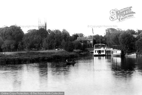 Photo of Staines, St Mary's Church From River Thames 1895