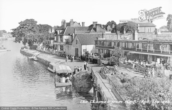 Photo of Staines, The Thames From The Bridge c.1955