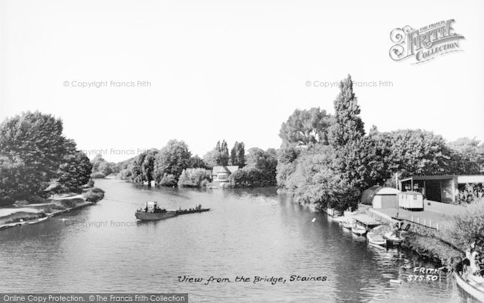 Photo of Staines, View From The Bridge c.1960