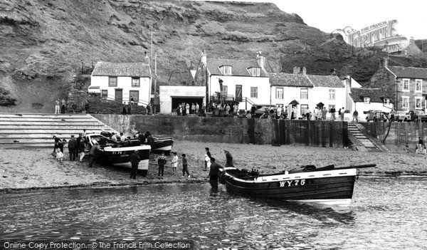 Photo of Staithes, Launching The Boats c.1960