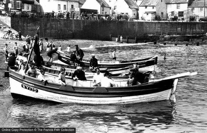 Photo of Staithes, People On Boats 1950