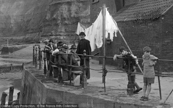 Photo of Staithes, People On The Quay 1927