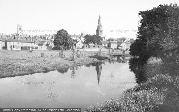Photo of Stamford, St Mary's Church And Reflections c.1955