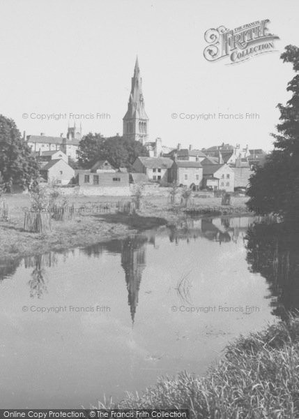 Photo of Stamford, St Mary's Church From The River c.1955